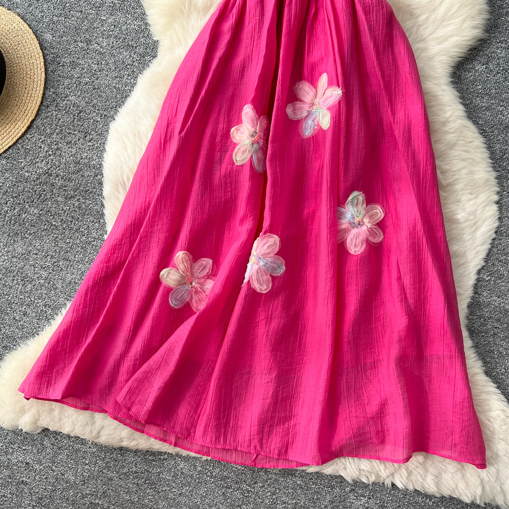 Sweet vacation stereoscopic dress for women