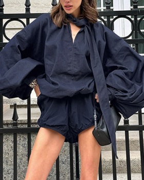 Lazy fashion shirt Korean style spring tops 2pcs set