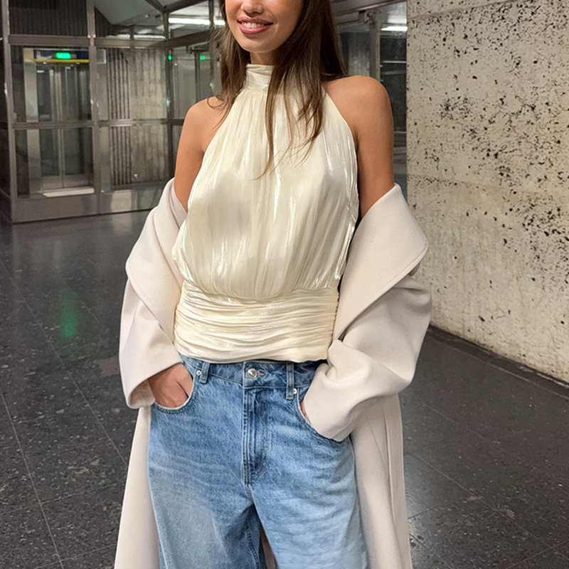 European style temperament vest fashion halter tops for women