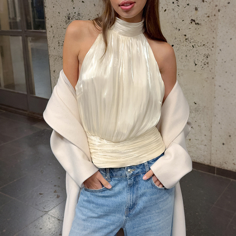 European style temperament vest fashion halter tops for women