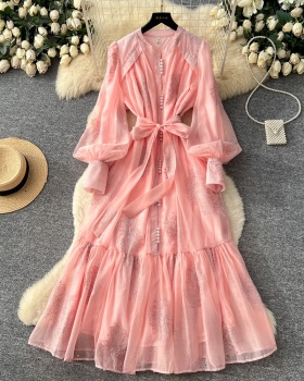 Tender commuting long dress gauze dress for women