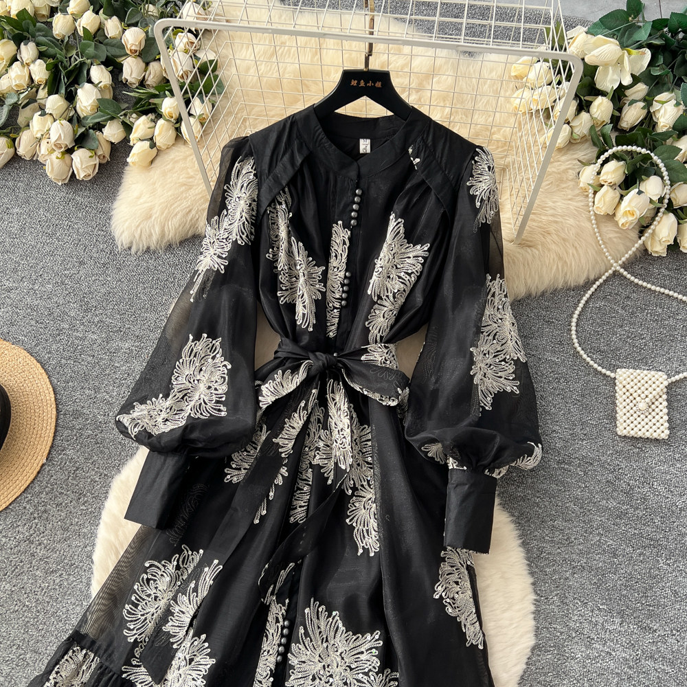 Tender commuting long dress gauze dress for women