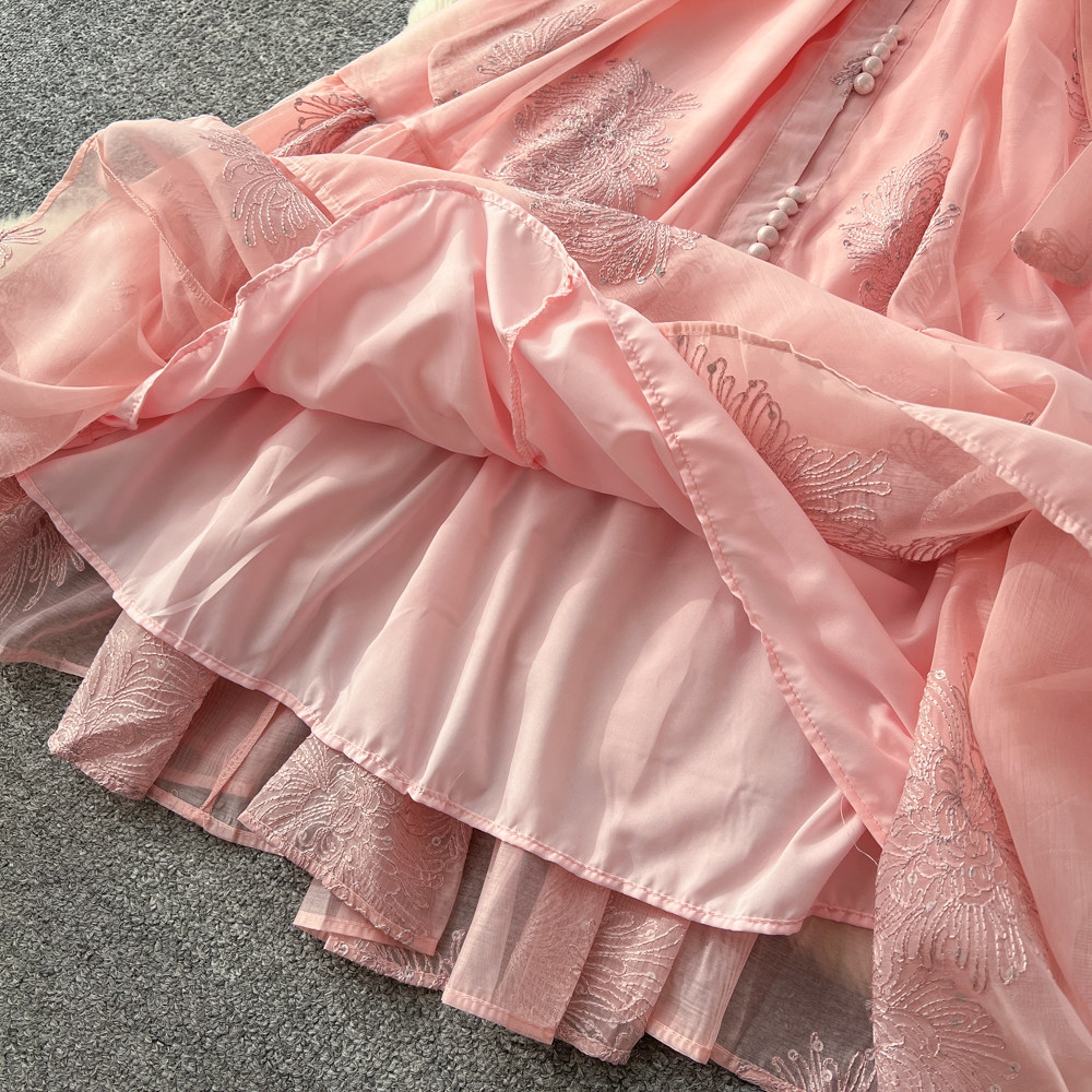 Tender commuting long dress gauze dress for women