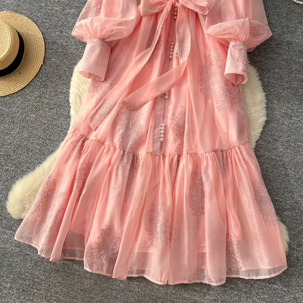 Tender commuting long dress gauze dress for women