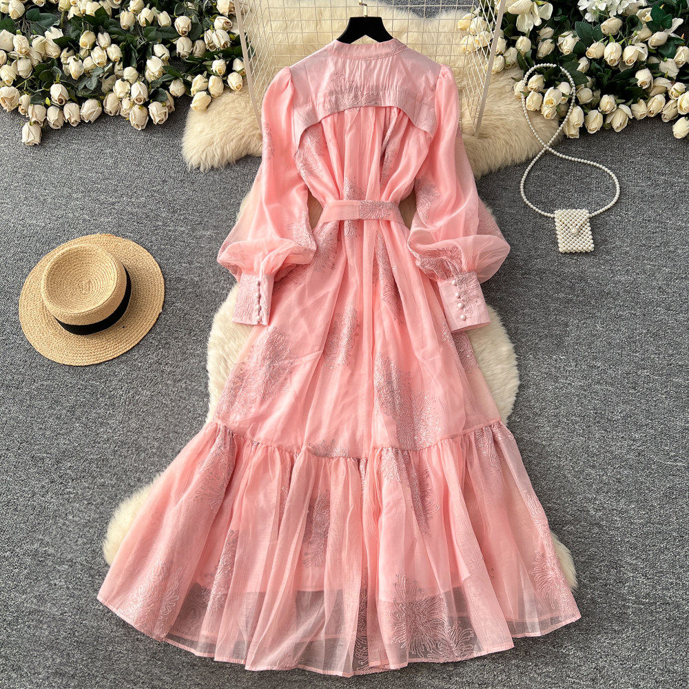 Tender commuting long dress gauze dress for women