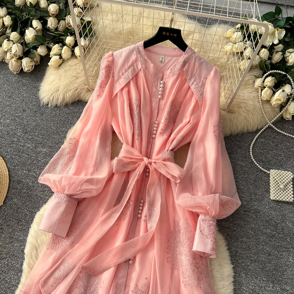 Tender commuting long dress gauze dress for women