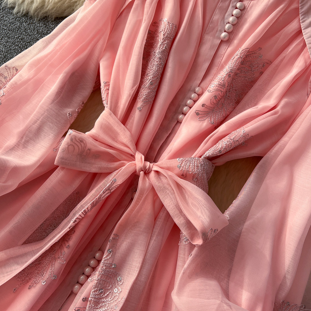 Tender commuting long dress gauze dress for women