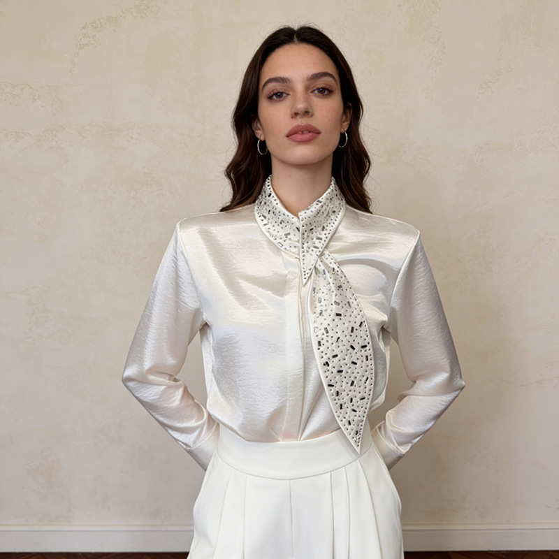 Niche long sleeve tops fashion spring shirt for women