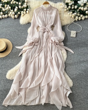Romantic style long dress V-neck dress for women
