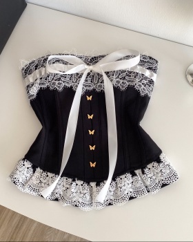 Enticement slim tops bow pinched waist vest for women