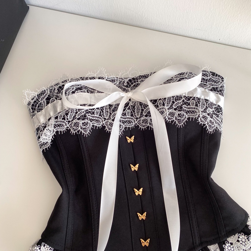 Enticement slim tops bow pinched waist vest for women