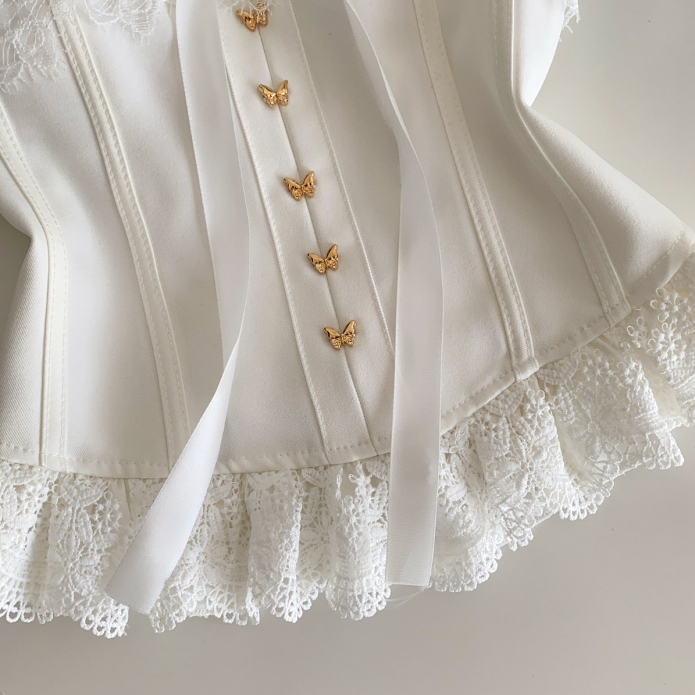 Enticement slim tops bow pinched waist vest for women