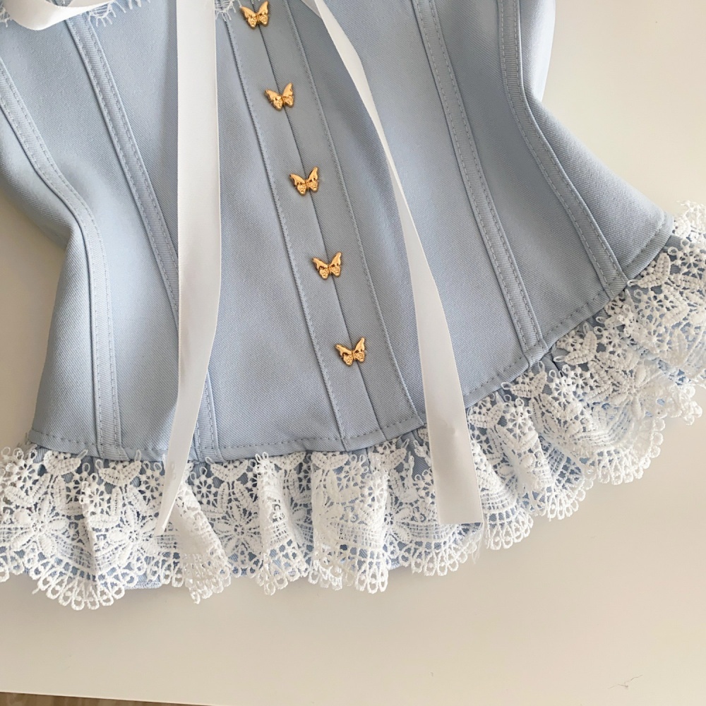 Enticement slim tops bow pinched waist vest for women