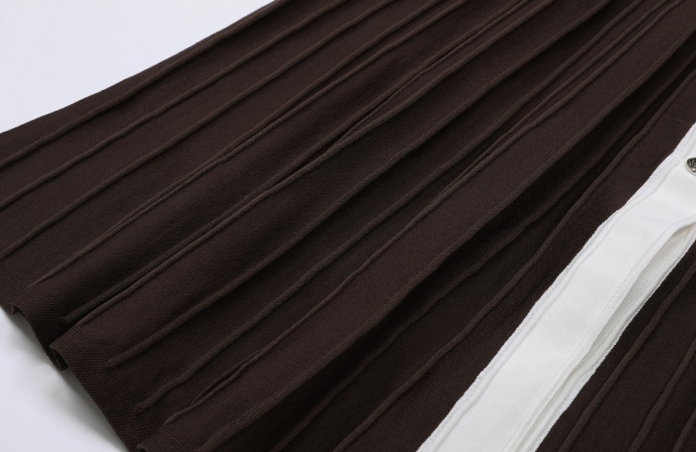 Slim lapel fashion crimp knitted dress