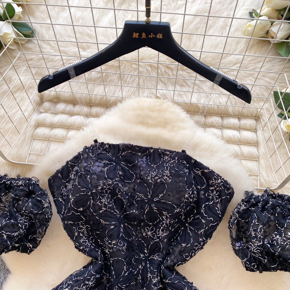 Wrapped chest bud Sexy underwear banquet lace dress for women