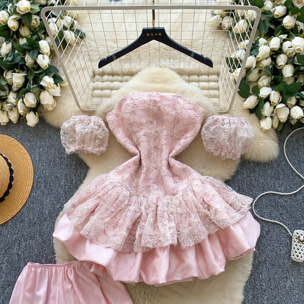 Wrapped chest bud Sexy underwear banquet lace dress for women