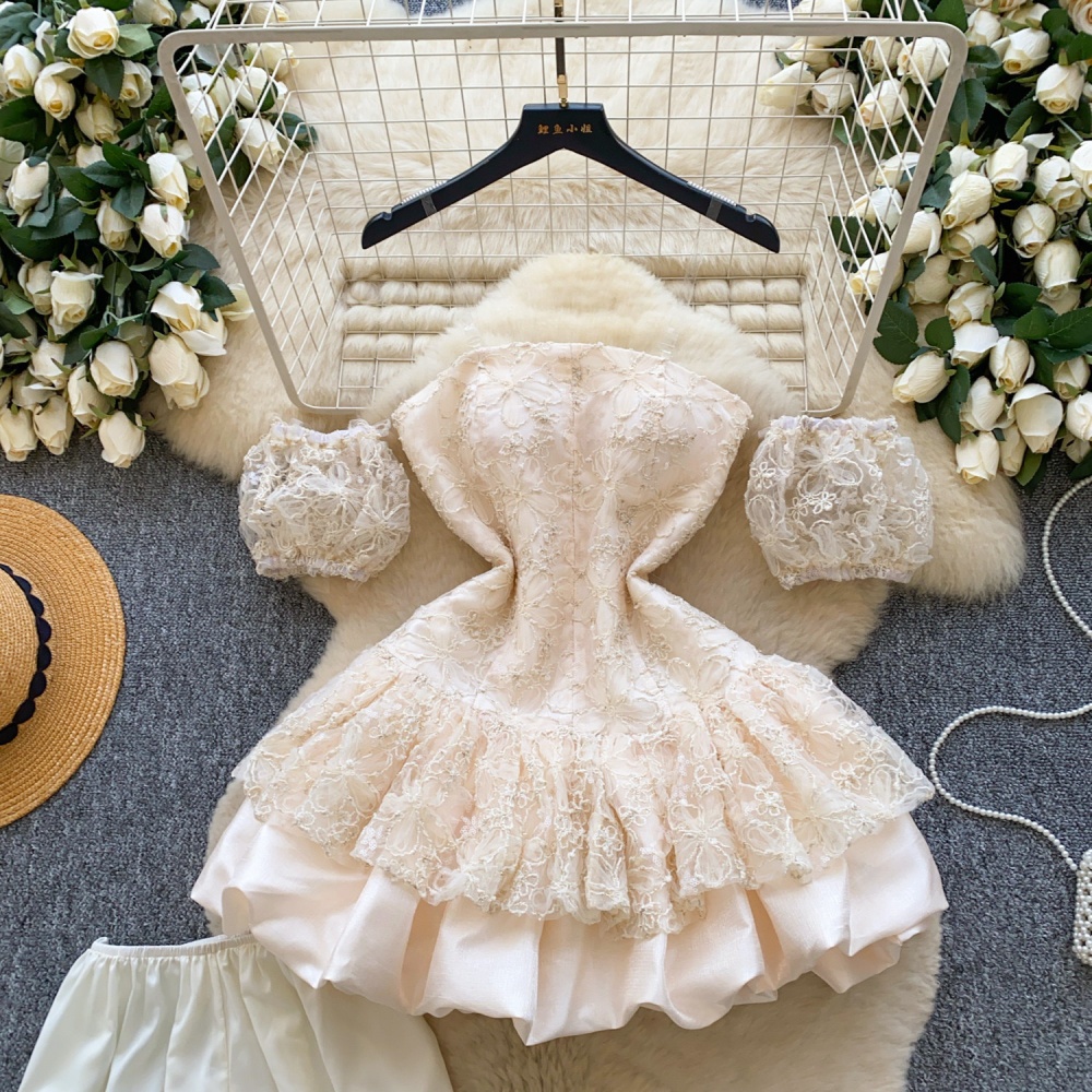 Wrapped chest bud Sexy underwear banquet lace dress for women