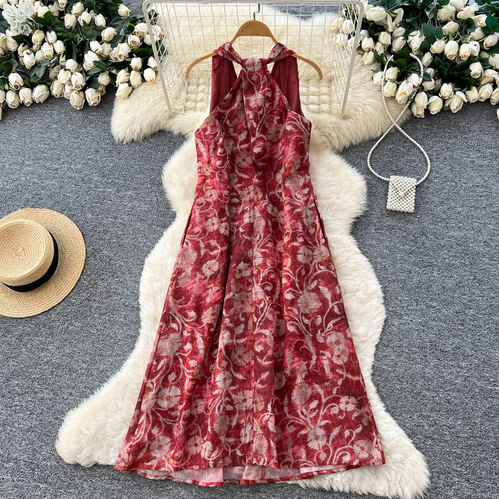 Bohemian style dress vacation long dress for women