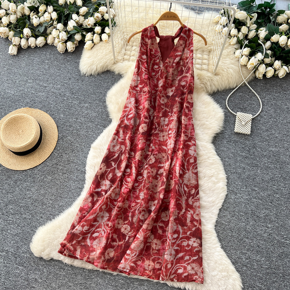 Bohemian style dress vacation long dress for women