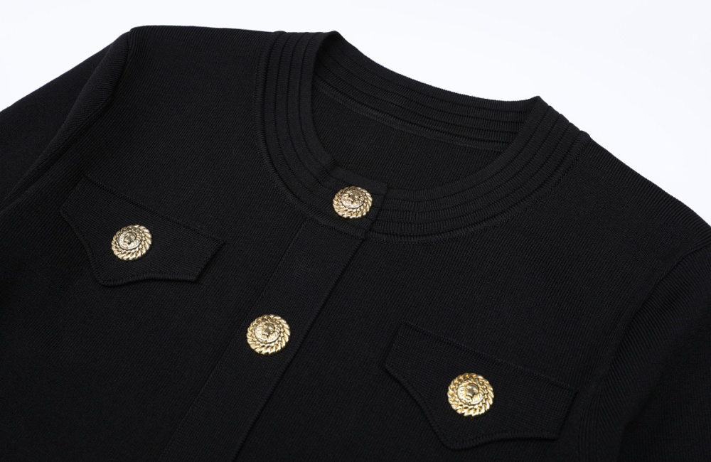 Spring and autumn crimp slim round neck dress