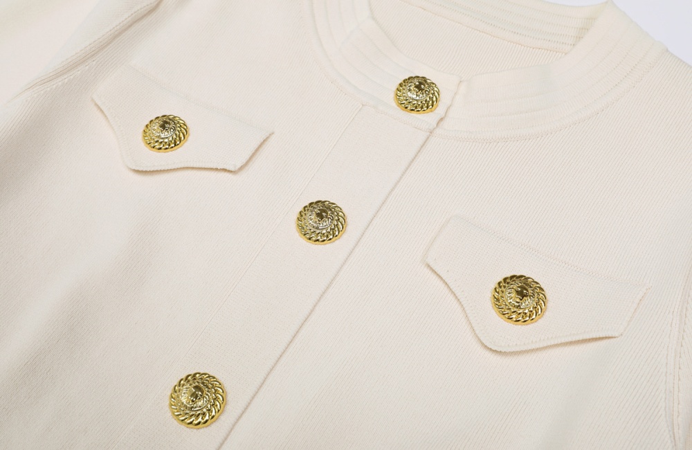 Spring and autumn crimp slim round neck dress