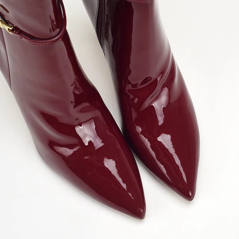 Patent leather stilettos thigh boots for women