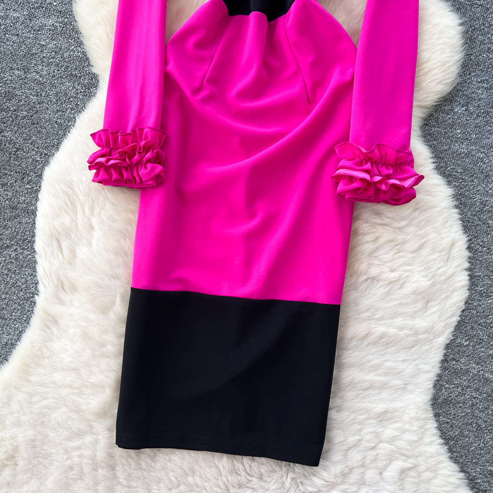 Korean style long dress pinched waist dress for women