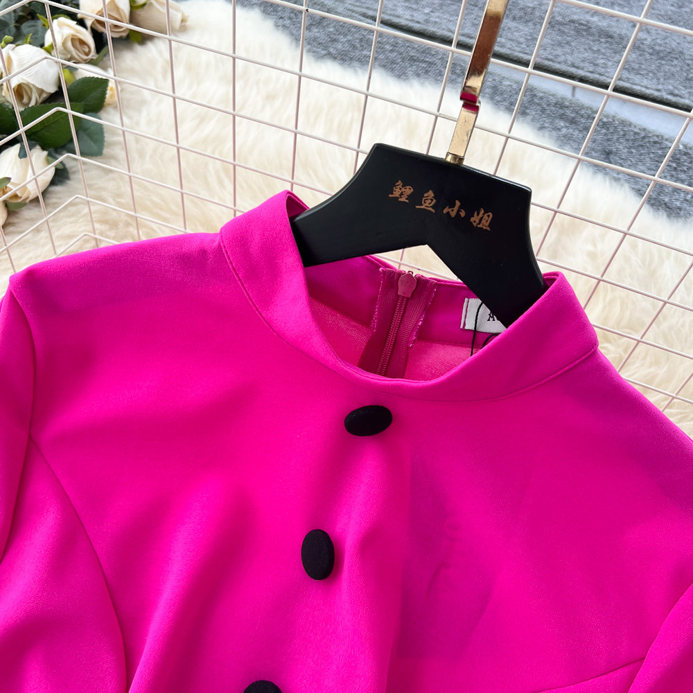 Korean style long dress pinched waist dress for women