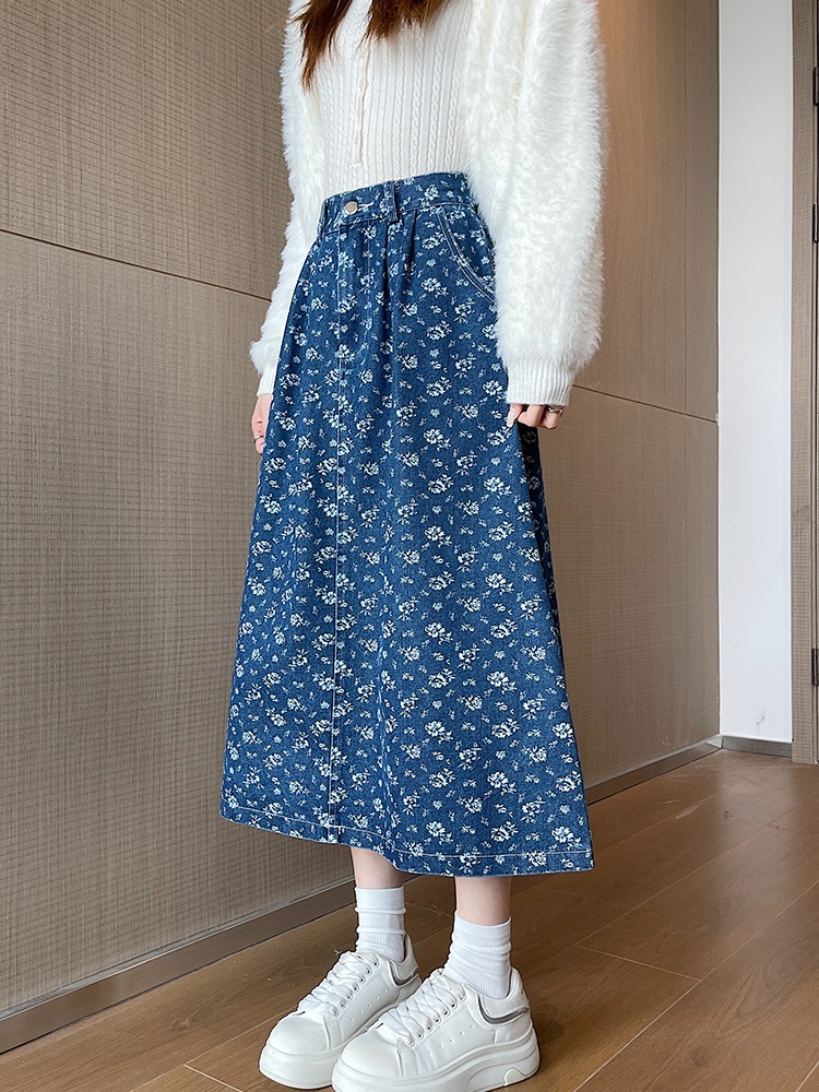 Temperament denim skirt skirt for women