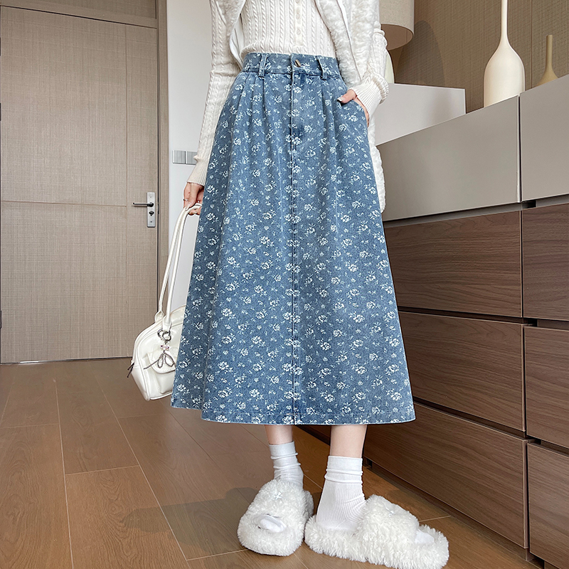 Temperament denim skirt skirt for women