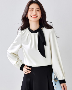 Satin tender tops spring and autumn shirt for women