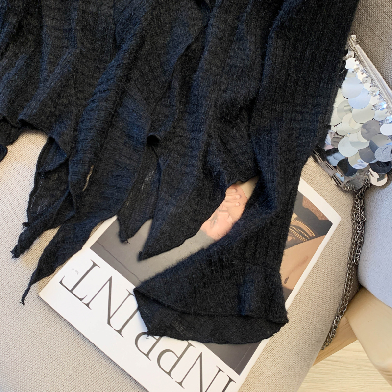 Spring trumpet sleeves lace V-neck shirts for women