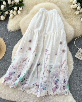 Splice cake long short skirt lady France style skirt for women