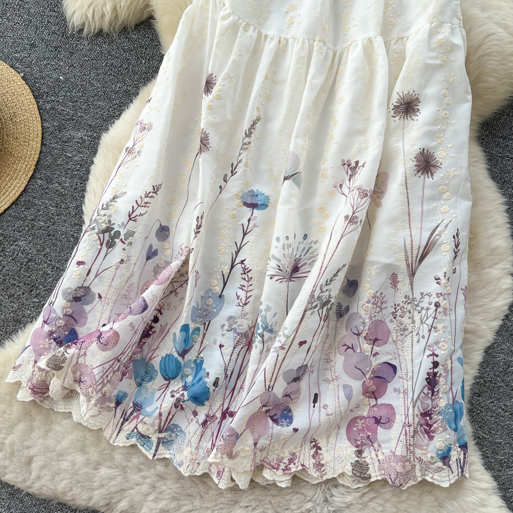 Splice cake long short skirt lady France style skirt for women