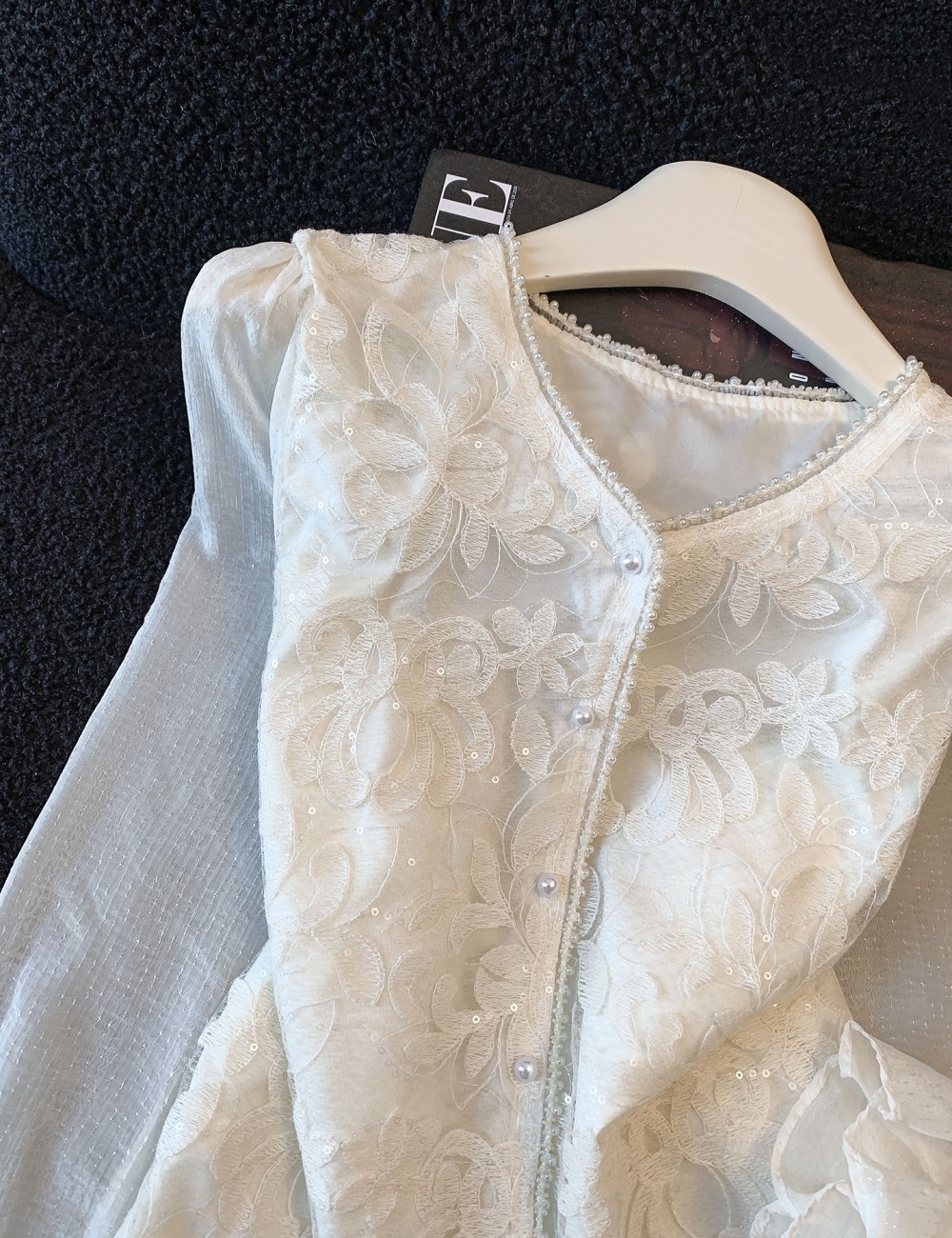 Spring temperament tops lace long sleeve shirt for women