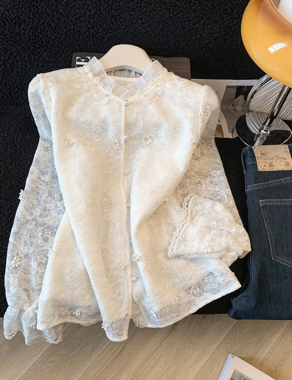 Spring lace collar shirt fungus small shirt for women