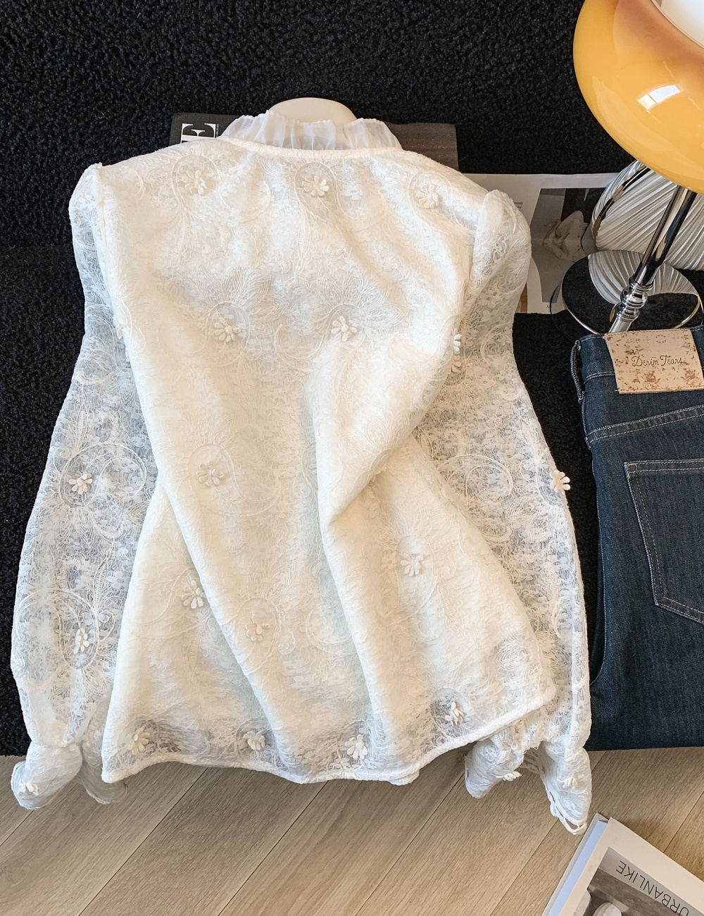 Spring lace collar shirt fungus small shirt for women