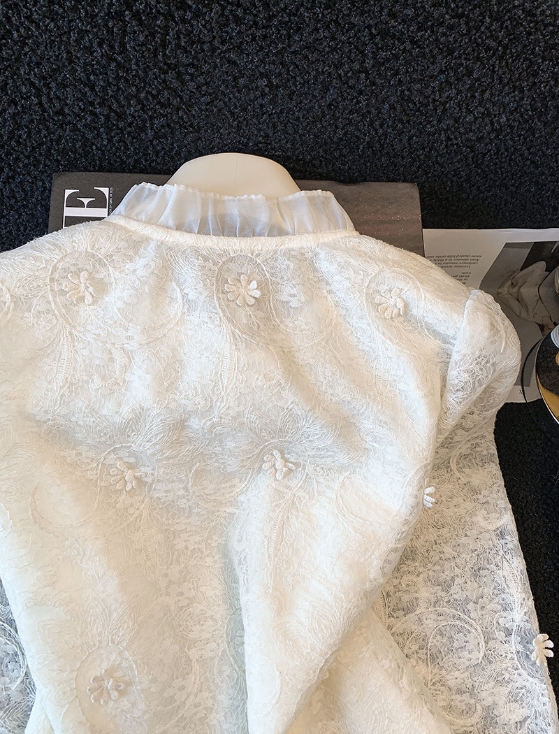 Spring lace collar shirt fungus small shirt for women