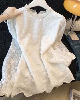 Spring slim pullover shirts lace long sleeve shirt