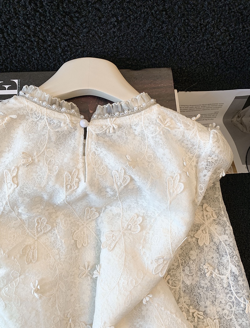 Spring slim pullover shirts lace long sleeve shirt