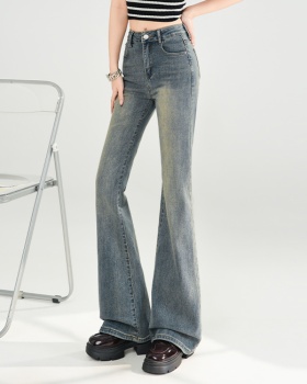 Spring retro long pants slim flare pants for women