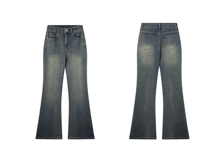 Spring retro long pants slim flare pants for women