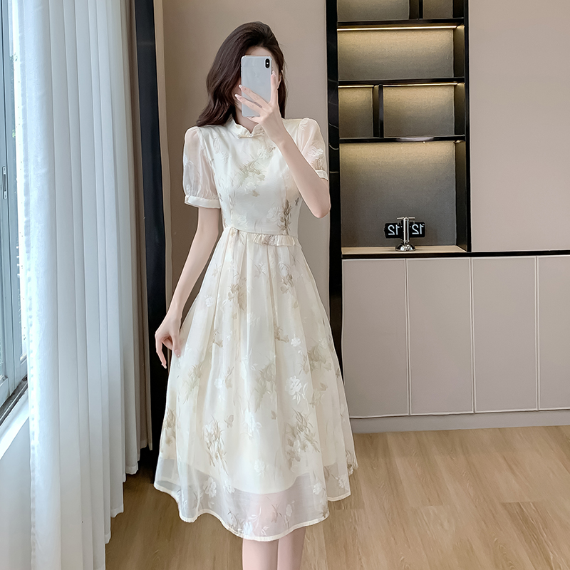 Summer dress short sleeve cheongsam for women