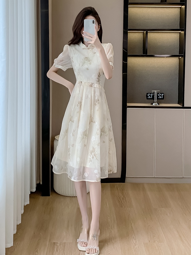 Summer dress short sleeve cheongsam for women