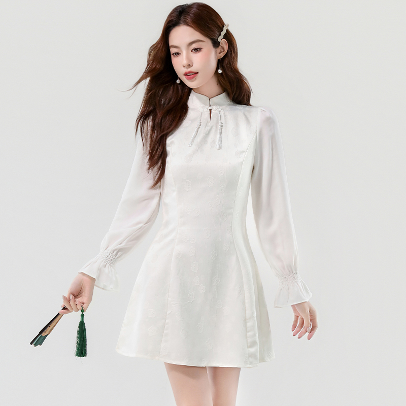 Temperament retro cheongsam autumn dress for women