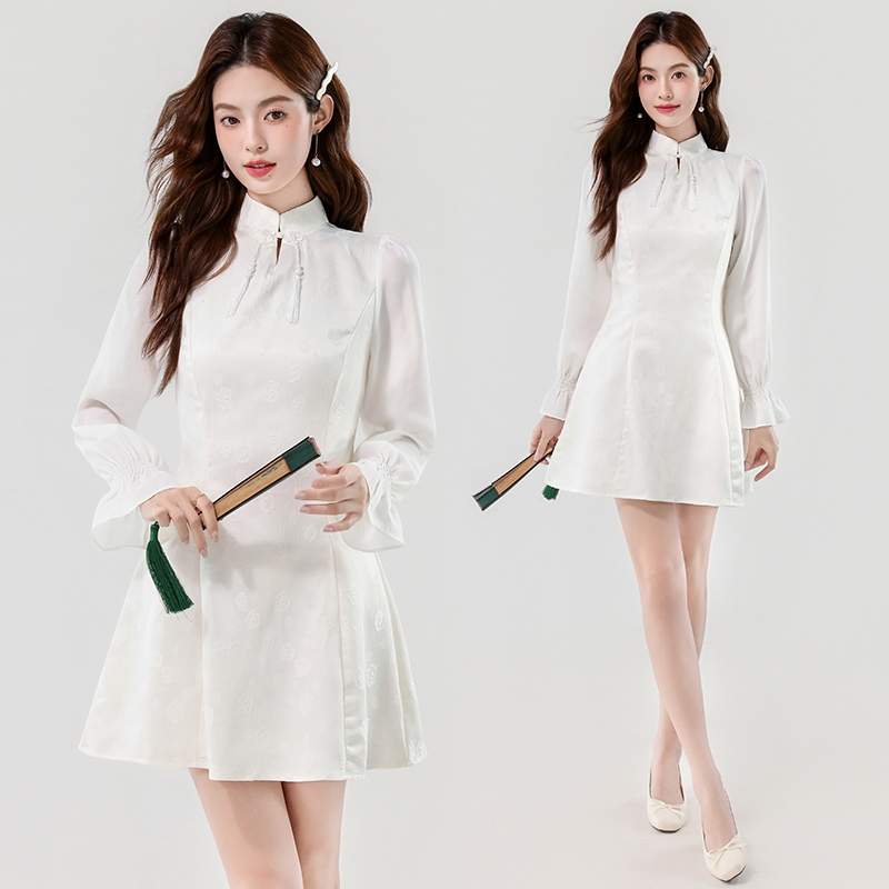 Temperament retro cheongsam autumn dress for women