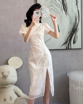 Chinese style ladies embroidery lady summer dress