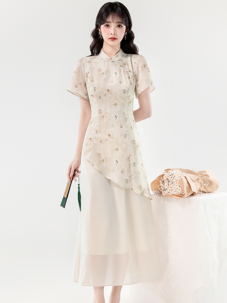 Chinese style cheongsam summer dress for women
