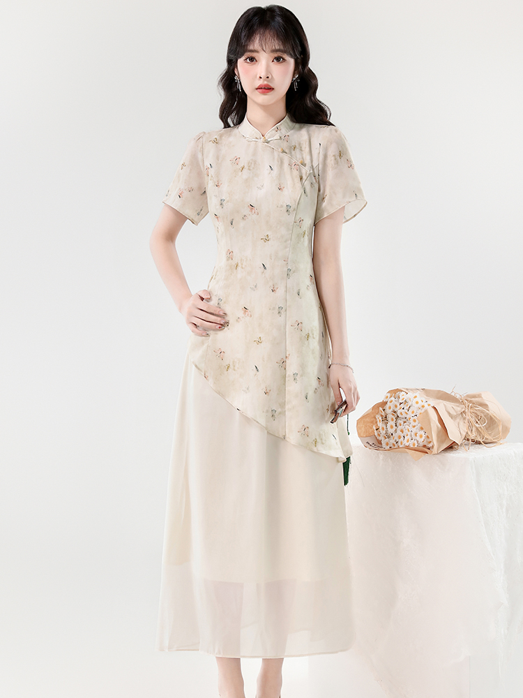 Chinese style cheongsam summer dress for women
