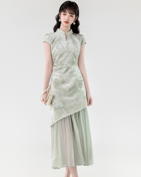 Temperament light unique summer Chinese style jacquard dress